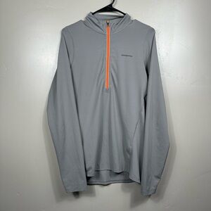 Patagonia Men's Long-Sleeved All Weather Top 1/4 Zip Pullover in Grey Size Small